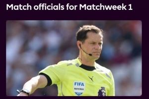 英超首轮裁判：安东尼-泰勒执法利物浦伯恩茅斯 胡珀吹曼联阿森纳